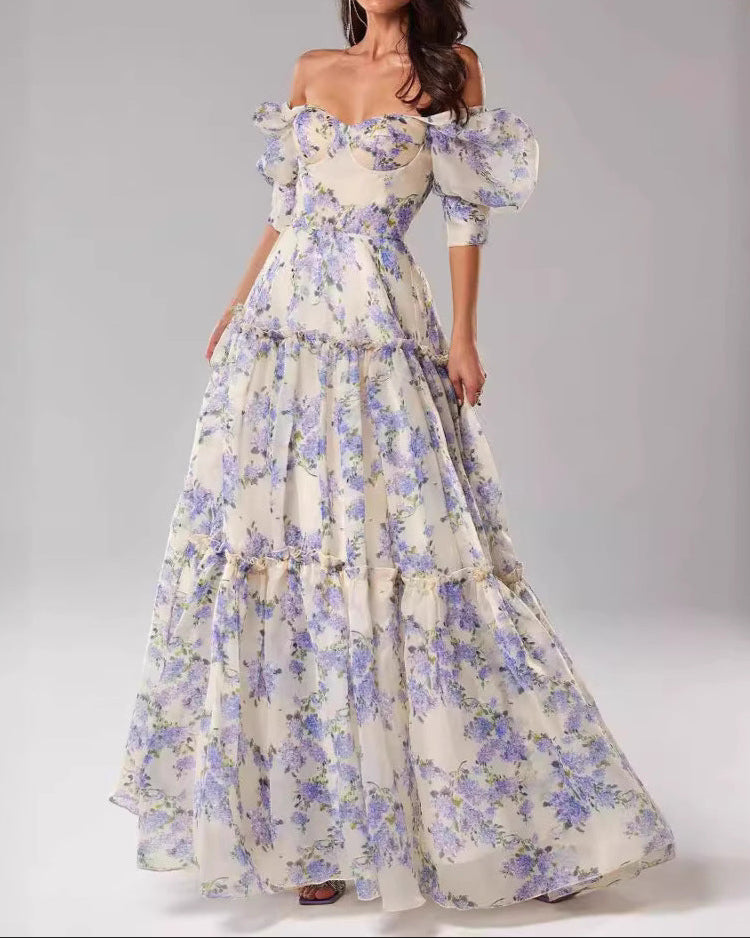 Organza, Fresh Print Design: Long Dress