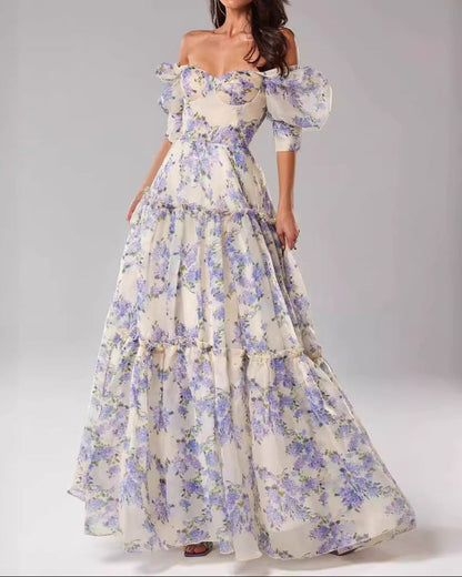 Organza, Fresh Print Design: Long Dress