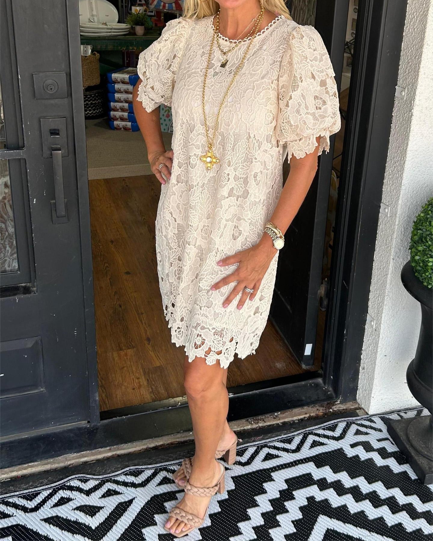 Elegant Comfy  Lace Short Dress