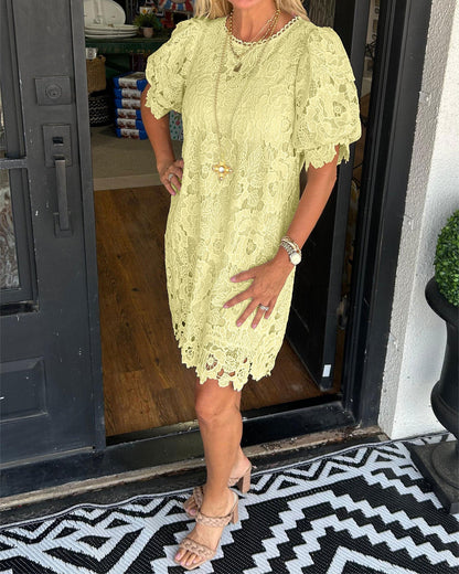 Elegant Comfy  Lace Short Dress