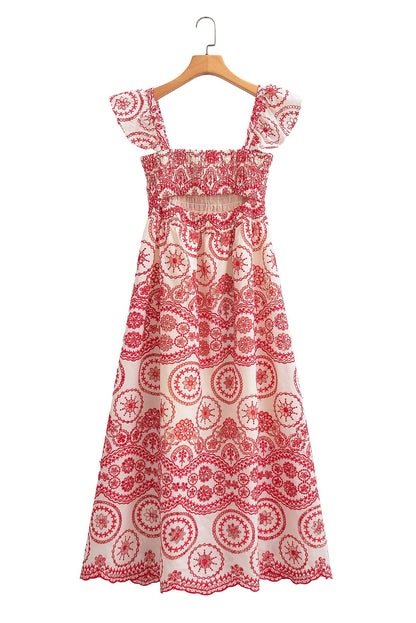 Eyelet Midi Dress