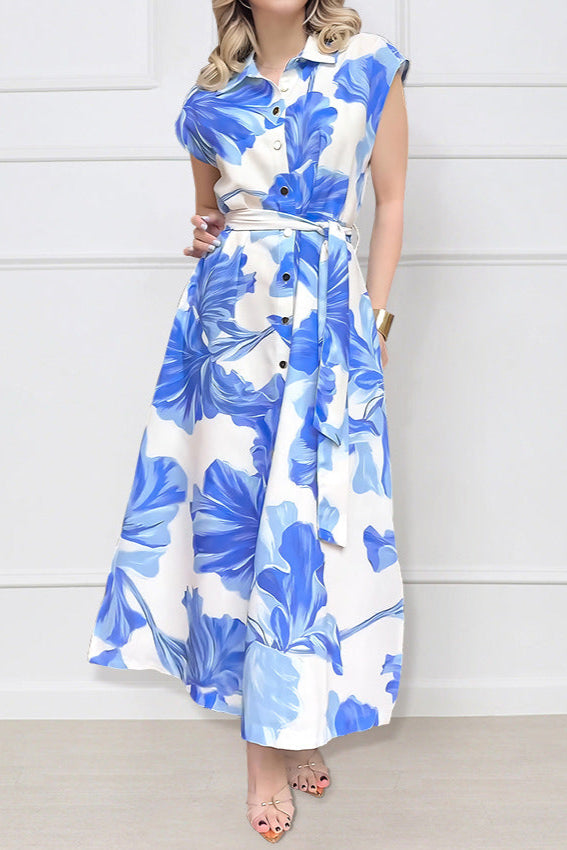 Floral Print Button Front Dress