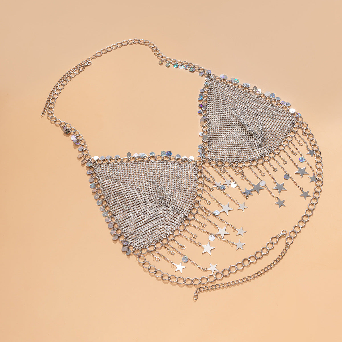 Sexy Tassel Mesh Drill Corset