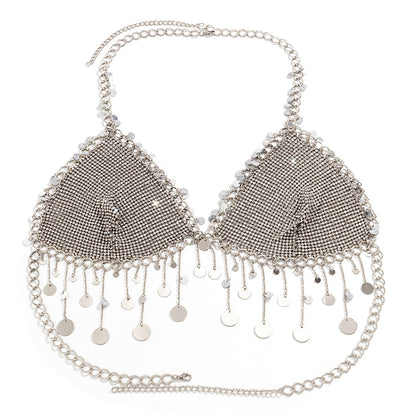 Sexy Tassel Mesh Drill Corset