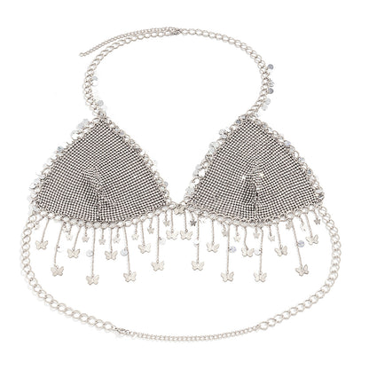 Sexy Tassel Mesh Drill Corset