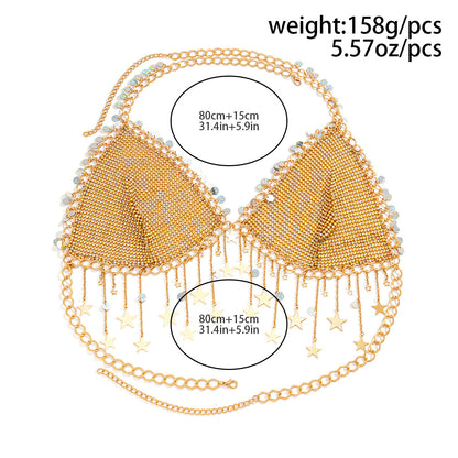 Sexy Tassel Mesh Drill Corset