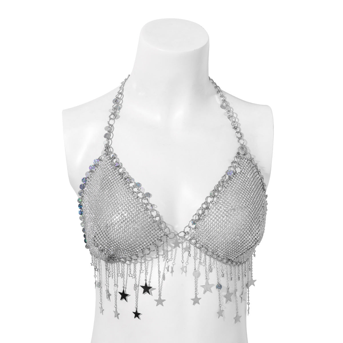 Sexy Tassel Mesh Drill Corset