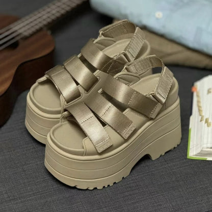 Roman-style Platform Velcro Sandals