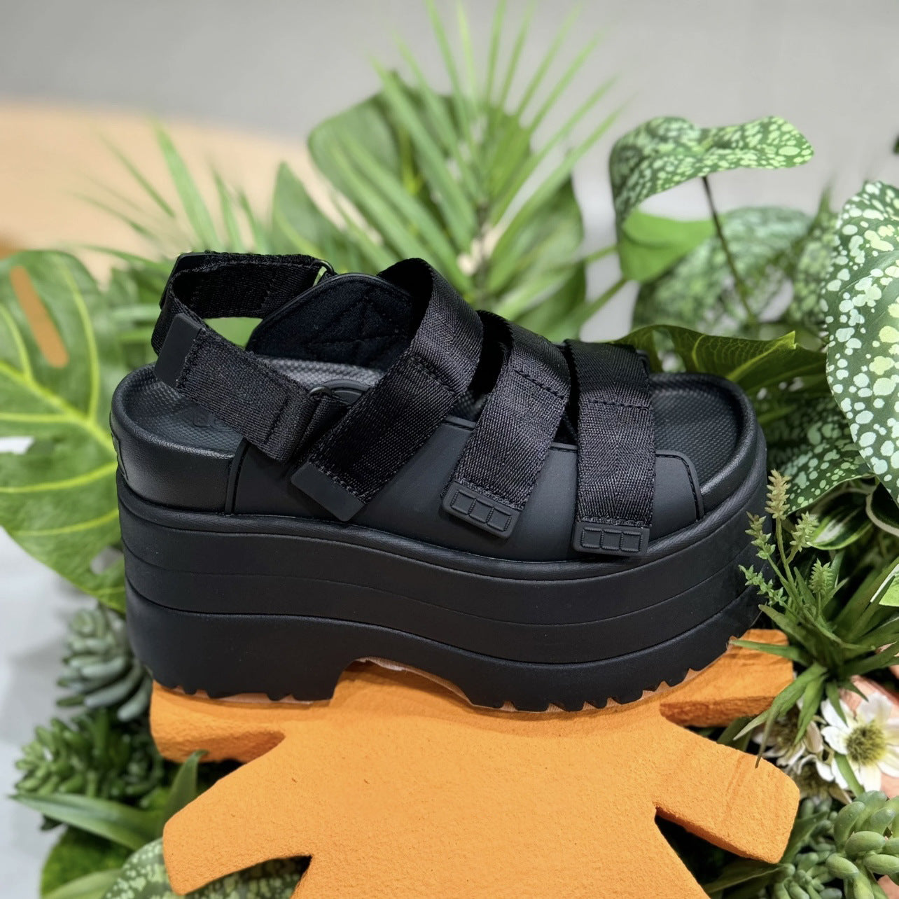 Roman-style Platform Velcro Sandals
