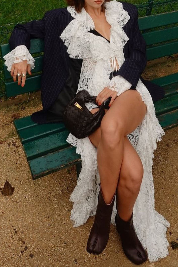 Irregular Lace Stacked Robe