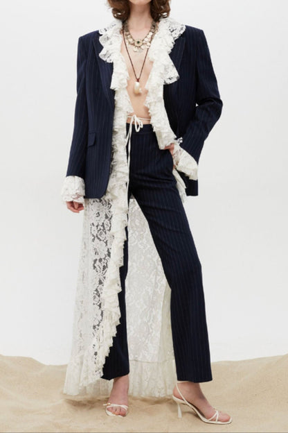 Irregular Lace Stacked Robe