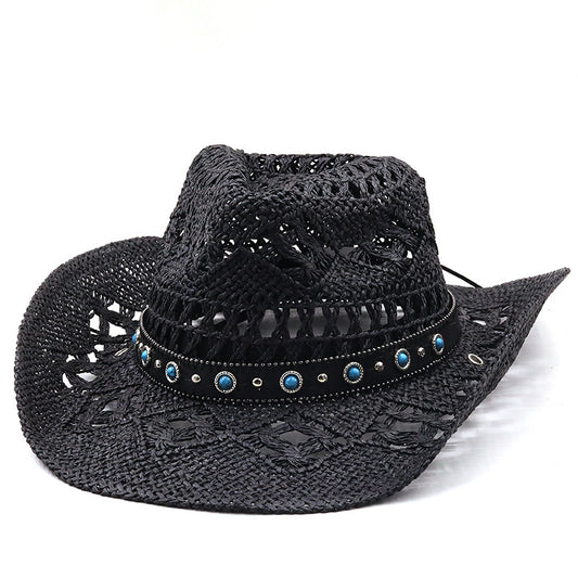 Straw Hat Sunscreen Handmade Western Cowboy Cowgirl Hat