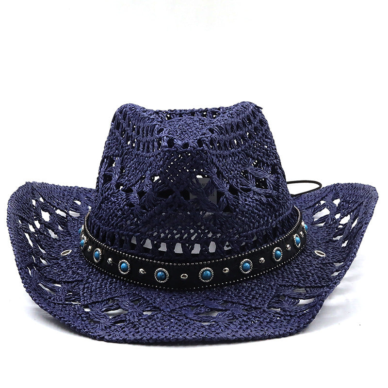 Straw Hat Sunscreen Handmade Western Cowboy Cowgirl Hat