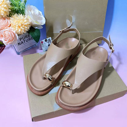 Metallic Trim Slim Sandals