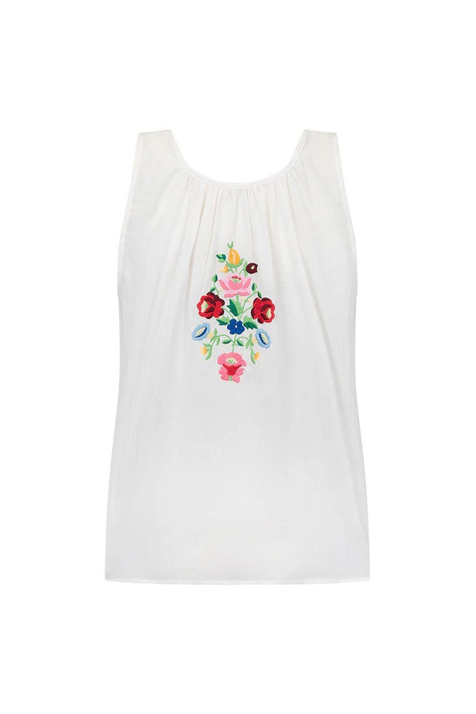 Embroidered Cardigan Sleeveless Casual Top