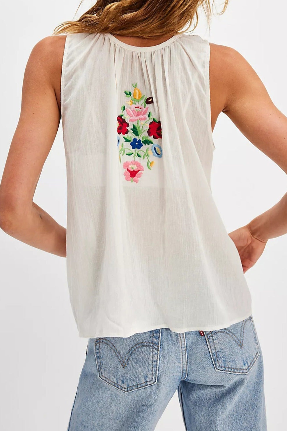 Embroidered Cardigan Sleeveless Casual Top