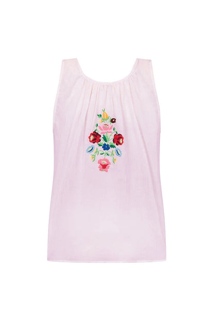 Embroidered Cardigan Sleeveless Casual Top