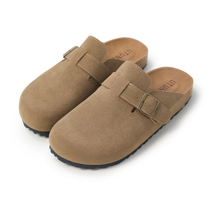 Birkenstocks, Cork-soled Suede Slippers
