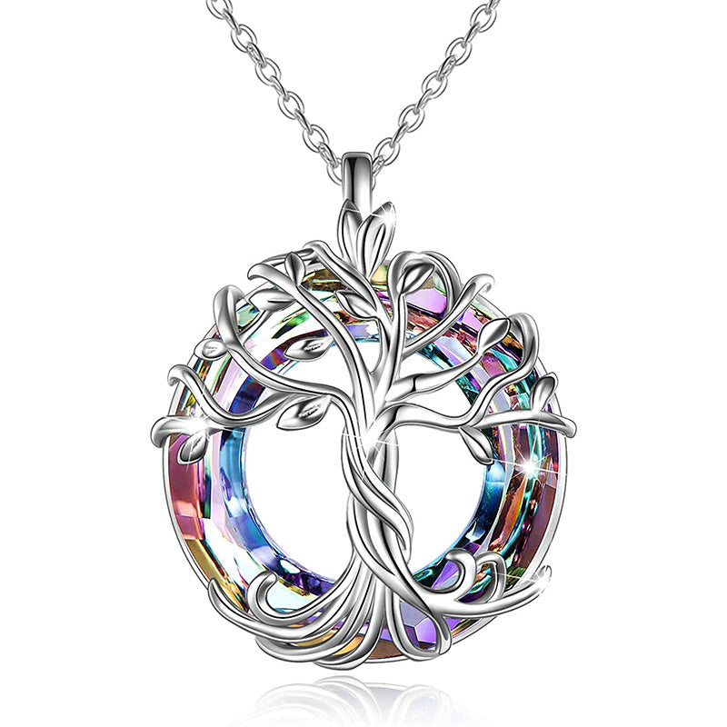 Tree Of Life Necklace, Alloy Plated Crystal Pendant