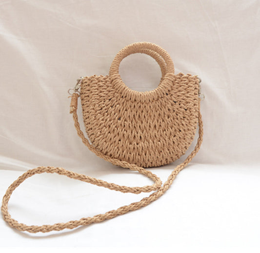 All-Match Simple Handheld Handmade Hollow Casual Straw Bag
