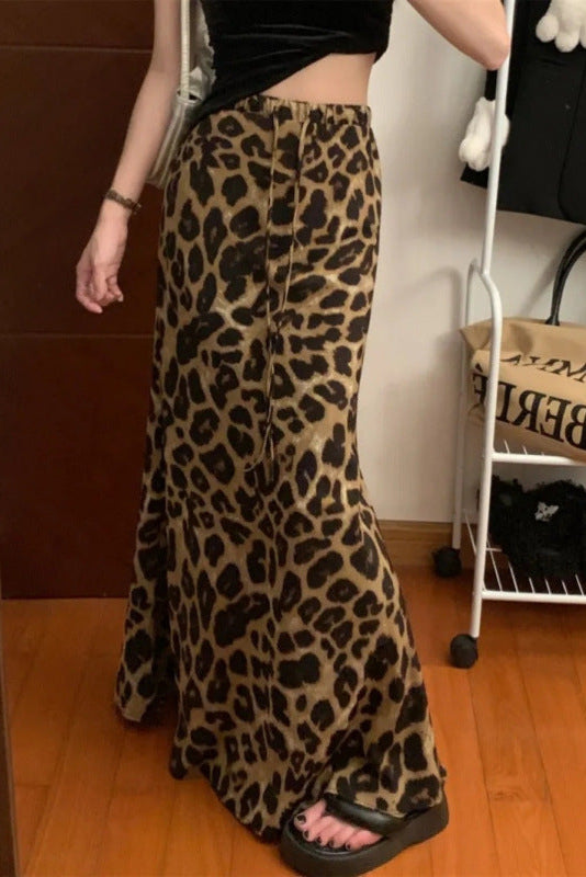 Vintage Niche Leopard Print Skirt