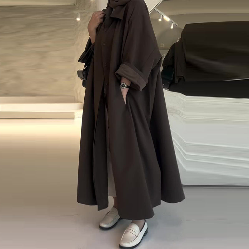 Solid Color Simple Style Loose All-match Coat Jacket