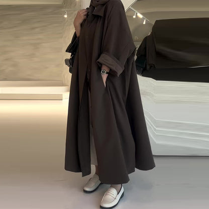 Solid Color Simple Style Loose All-match Coat Jacket