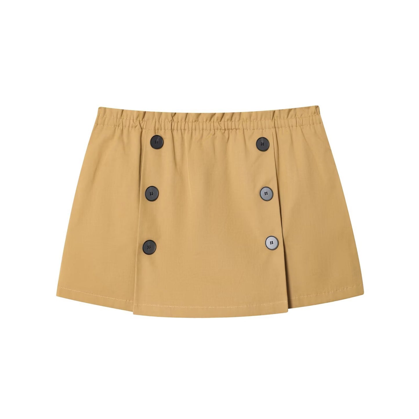 Short Trench Coat Jacket With Button-down Culottes Suit