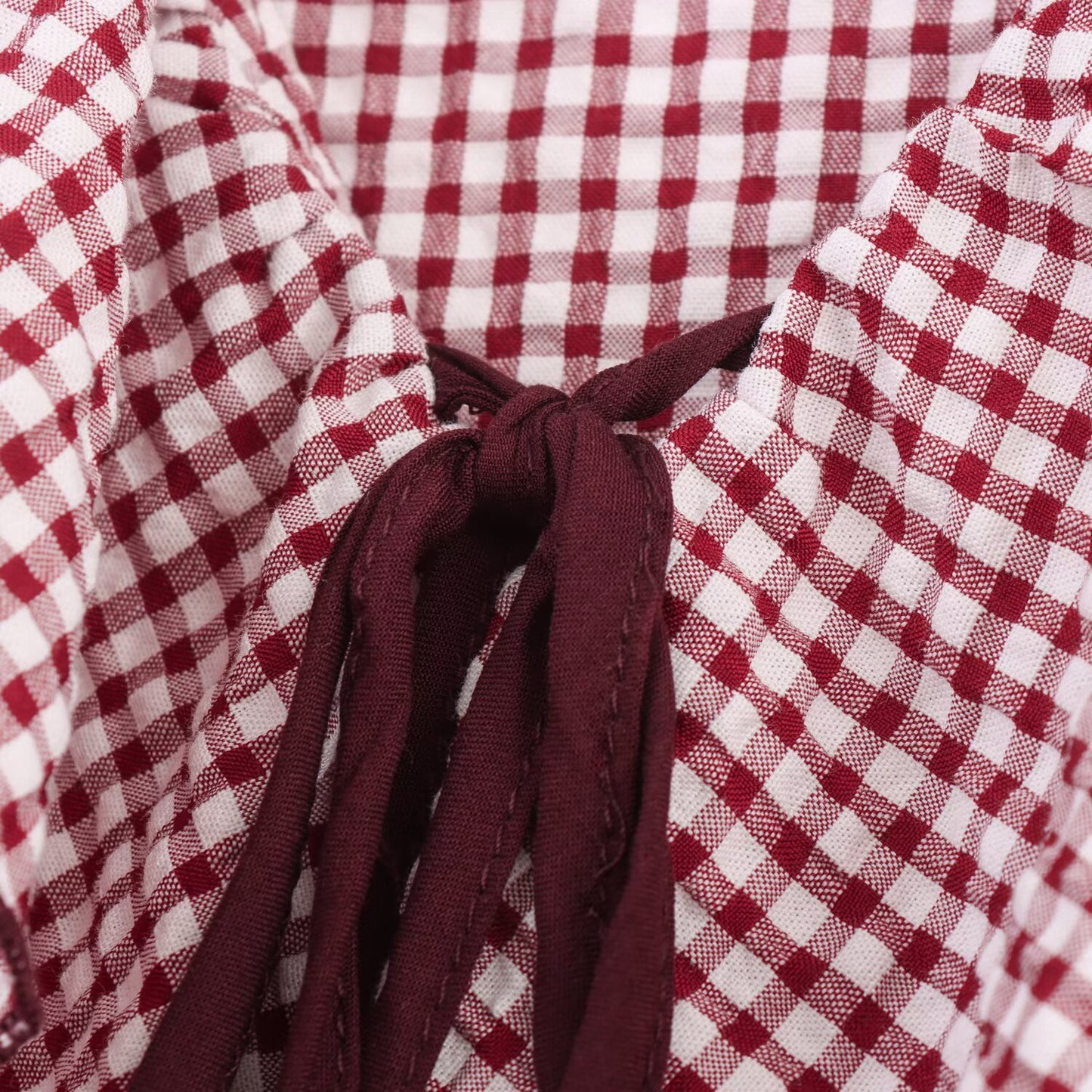 Doll Collar Check Shirt, French Style Design Long Sleeve Shirt
