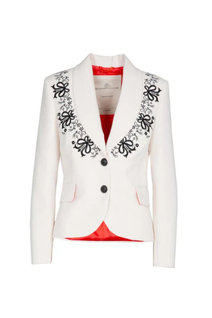 Black Print White Blazer
