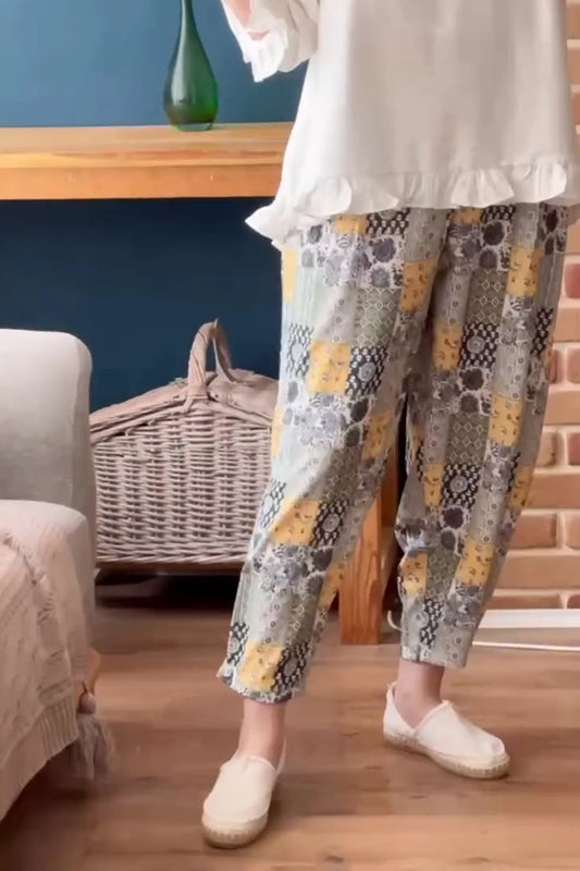 Check Print Casual Pants