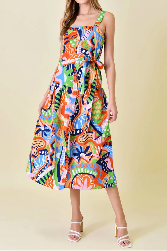 Colorful Midi Shirt Dress
