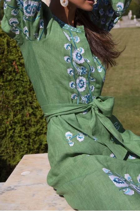 Linen Tie Belt Dress