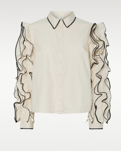 Layered Ruffle Long Sleeve Shirt