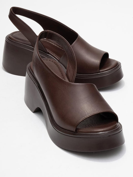 Arched Sole Side Cutout Wedge Sandals