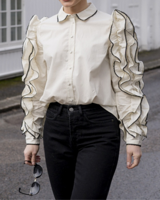 Layered Ruffle Long Sleeve Shirt