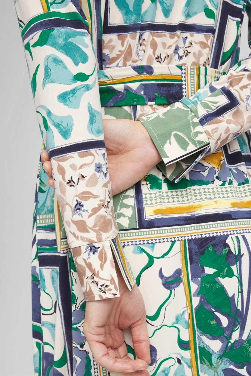 Patchwork Print Maxi Shirtdress