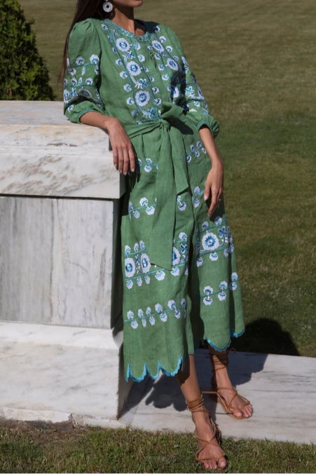 Linen Tie Belt Dress