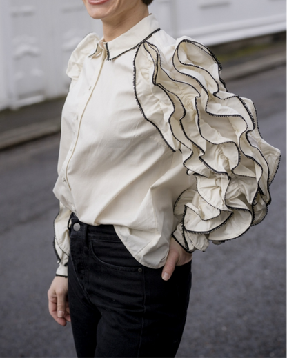 Layered Ruffle Long Sleeve Shirt