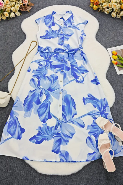 Floral Print Button Front Dress
