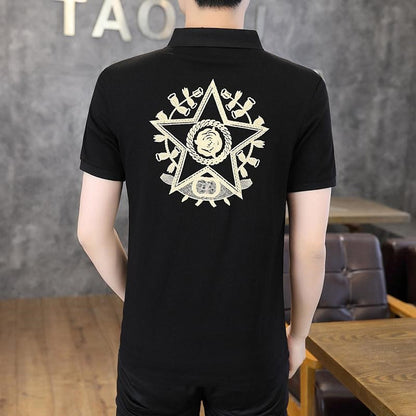 Men's Summer Embroidered Short Sleeve Shirt