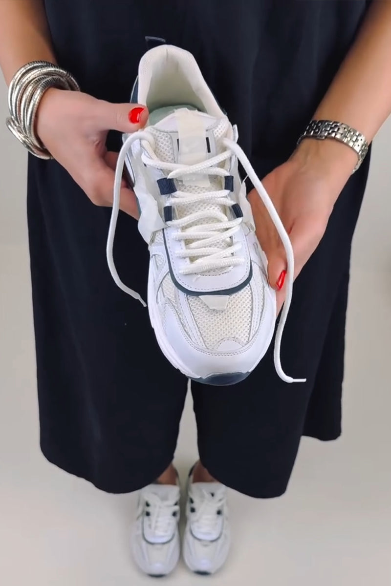 White And Blue Fashion Sneaker
