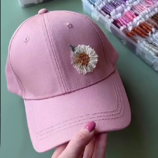 Daisy Embroidered Powder Cap