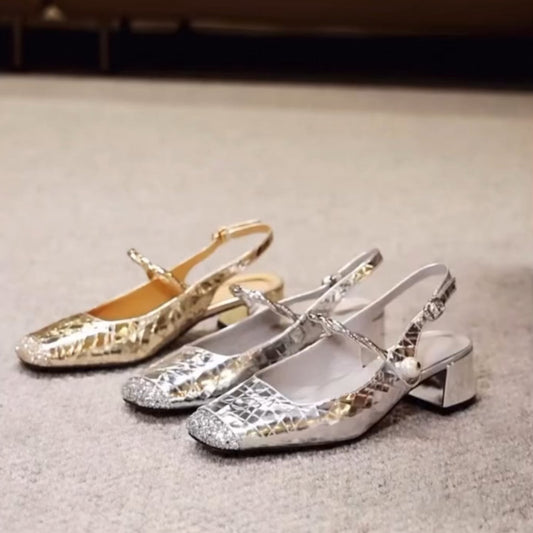Shiny Strappy Sandals