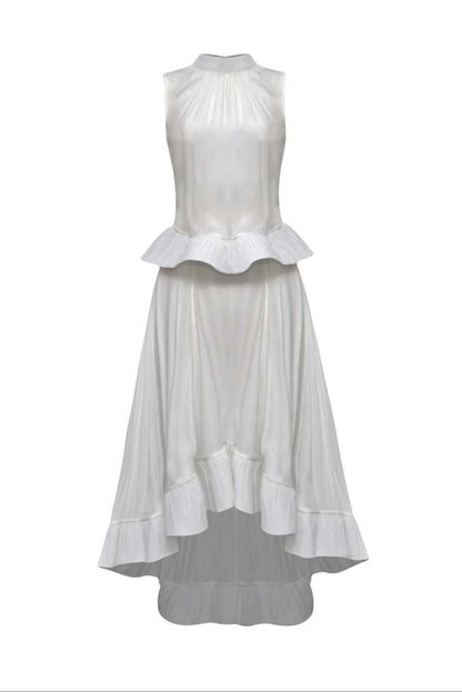 Sleeveless Ruffled Two-piece Dress
