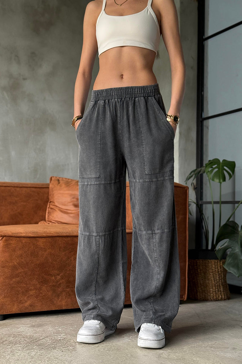 Loose Wide Leg Drawstring Pure Cotton Casual Sports Pants