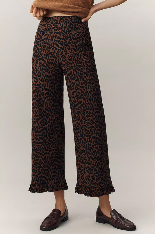 Leopard-print Lace Pants
