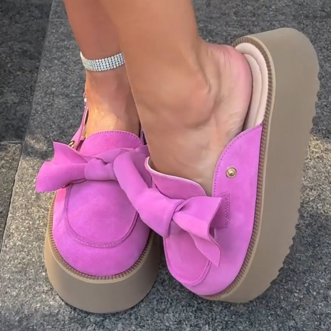 Purple Suede Platform Sandals