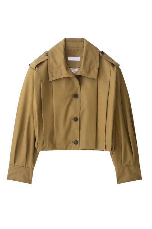 Lapel Short Fashionable Single-breasted Pleated Jacket