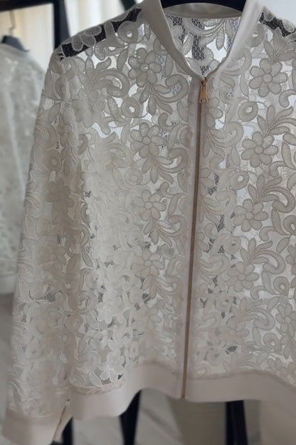 Long Sleeve Lace Short Coat